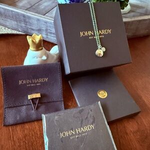 John Hardy Palu Pave’ Pendant Necklace in Sterling Silver with Diamonds